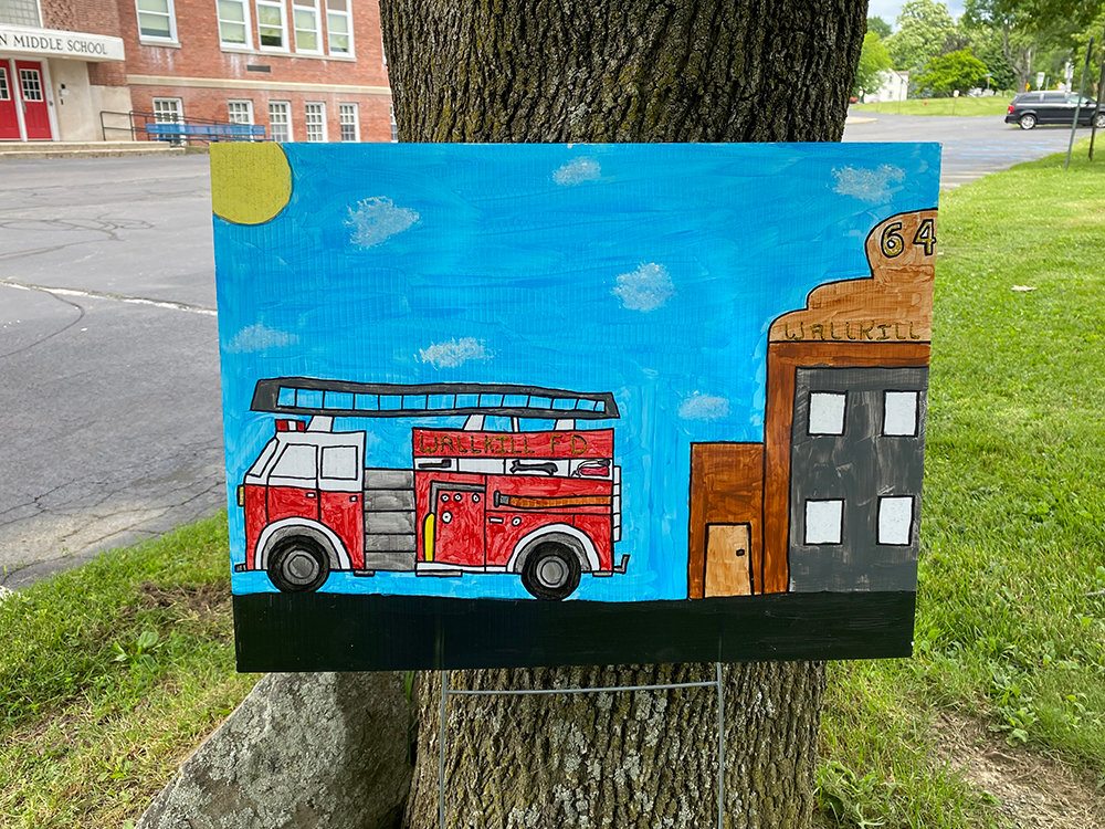 First Place in the Wallkill Art Along the Sidewalk contest went to Trinity T, 4th Grade.